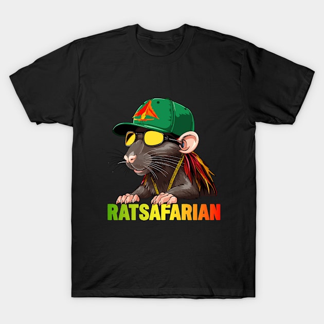 Rat - Rasta Rat Colorful T-Shirt by Kudostees